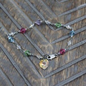 Crystal Heart Bracelet Multicolored 